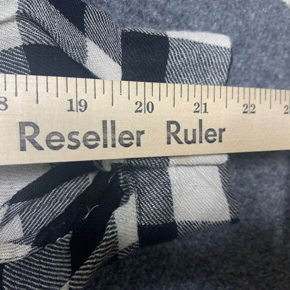 Jane & Delancey B&W Check Rayon Light Flannel Shirt Women M Long Sleeve Soft - Picture 12 of 13